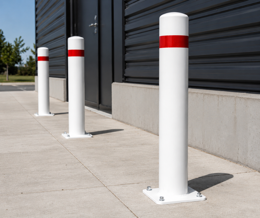 white surface mount bollard 